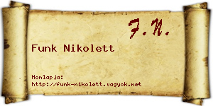 Funk Nikolett névjegykártya