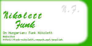 nikolett funk business card